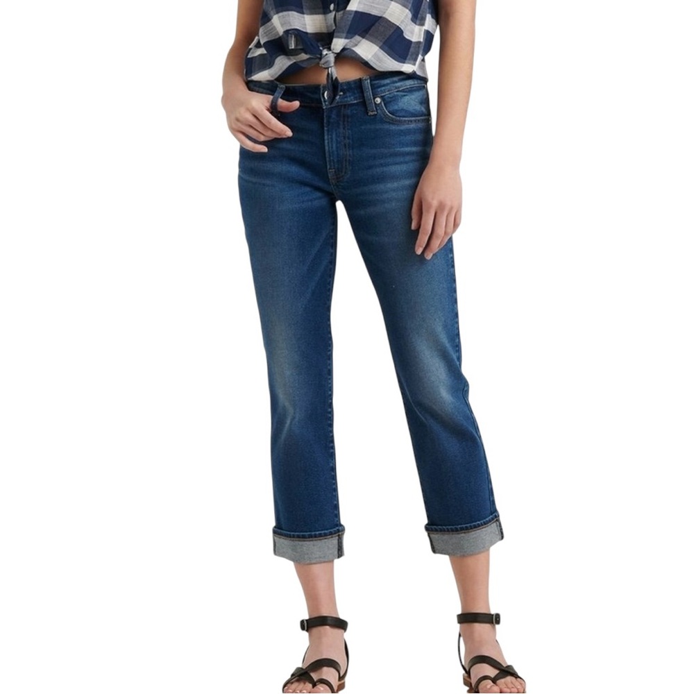 LUCKY BRAND Sweet N’ Crop Cuffed Capri Blue NEW Jeans 12/31 - Picture 2 of 9